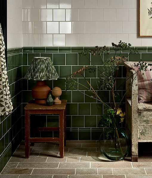 Victorian Style™ Wall Ceramic Cabbage Green Skirting