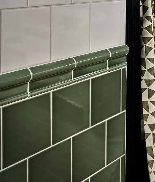 Victorian Style™ Wall Ceramic Cabbage Green Square