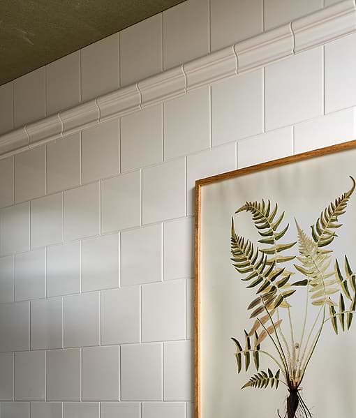 Victorian Style™ Wall Ceramic Cotton White Square