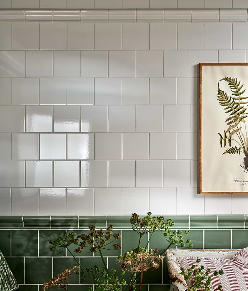 Victorian Style™ Wall Ceramic Cotton White Square 