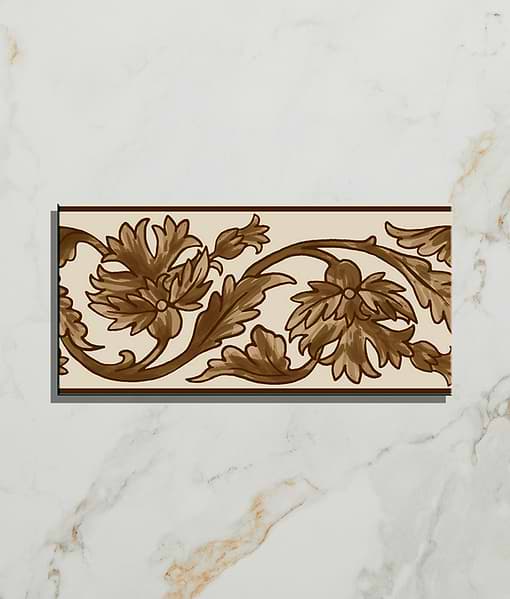 Victorian Style™ Wall Ceramic Decor Carnation Border Ochre