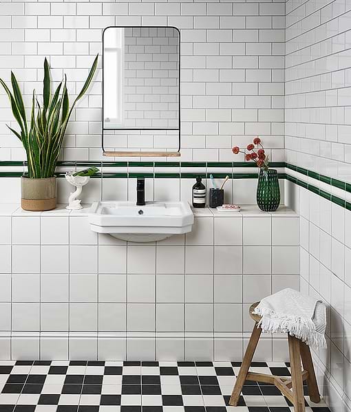 Victorian Style™ Wall Ceramic Cotton White Square