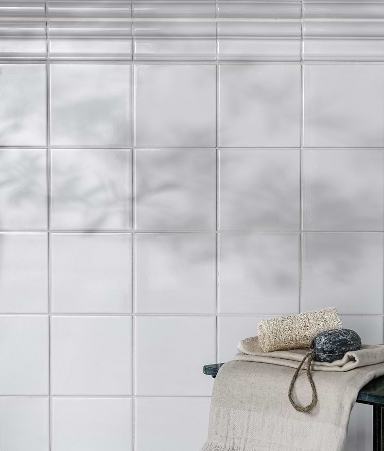 Victorian Style™ Wall Ceramic Cotton White Square