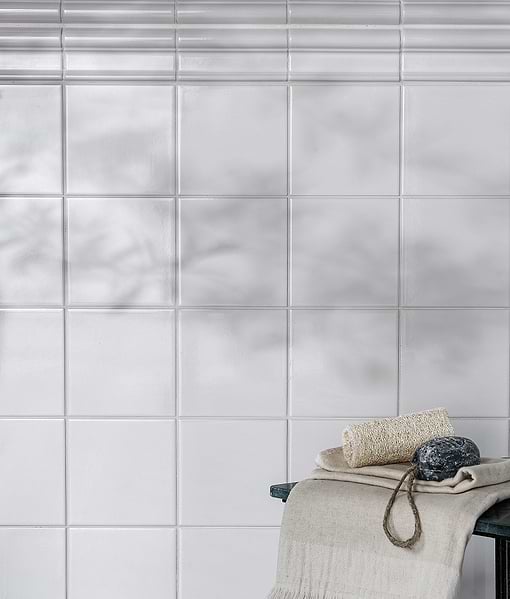 Victorian Style™ Wall Ceramic Cotton White Square