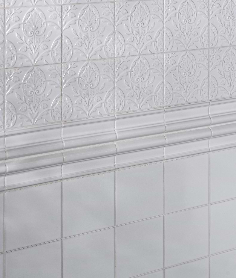 Victorian Style™ Wall Ceramic Cotton White Dado