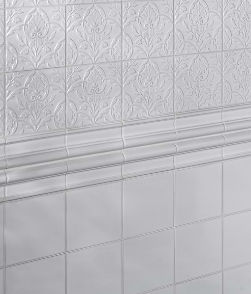 Victorian Style™ Wall Ceramic Cotton White Square