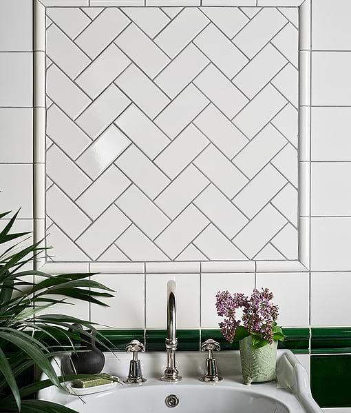 Victorian Style™ Wall Ceramic Antique White Metro Crackle Glaze