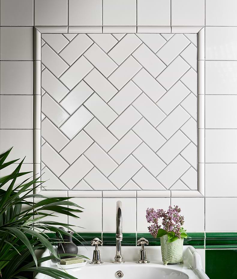 Victorian Style™ Wall Ceramic Antique White Square Crackle Glaze
