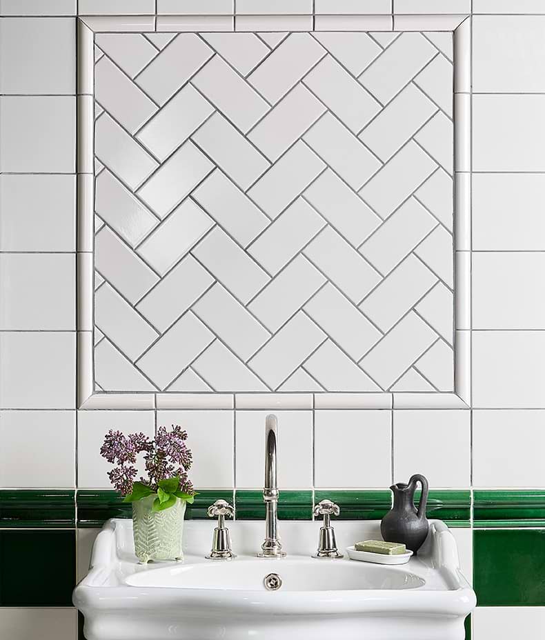 Victorian Style™ Wall Ceramic Antique White Square Crackle Glaze
