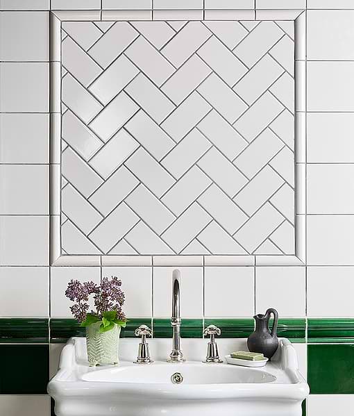 Victorian Style™ Wall Ceramic Antique White Square Crackle Glaze