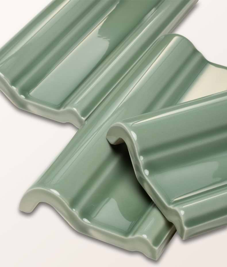 Victorian Style™ Wall Ceramic Cabbage Green Dado