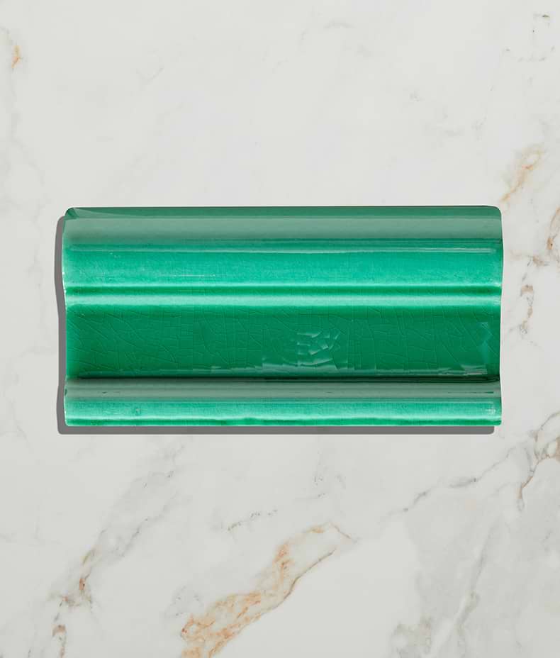 Victorian Style™ Wall Ceramic Emerald Green Dado Crackle Glaze