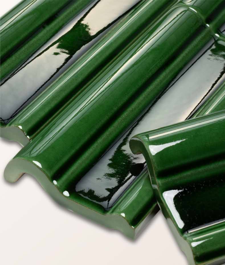 Victorian Style™ Wall Ceramic Olive Green Dado Crackle Glaze