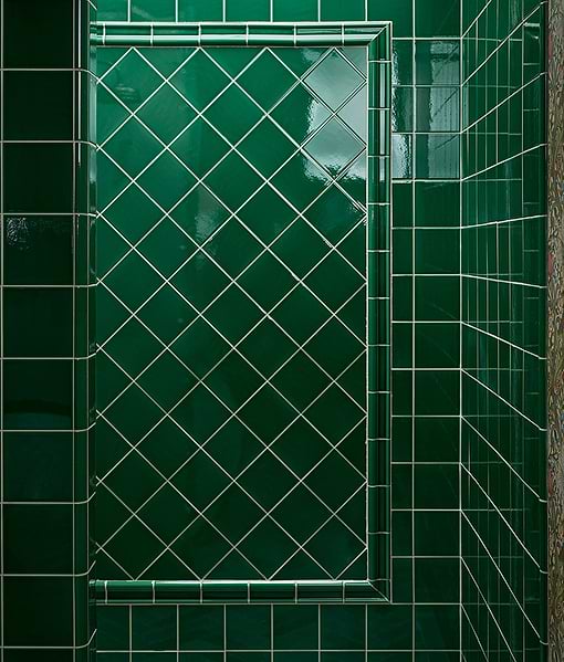 Victorian Style™ Wall Ceramic Emerald Green Dado Crackle Glaze
