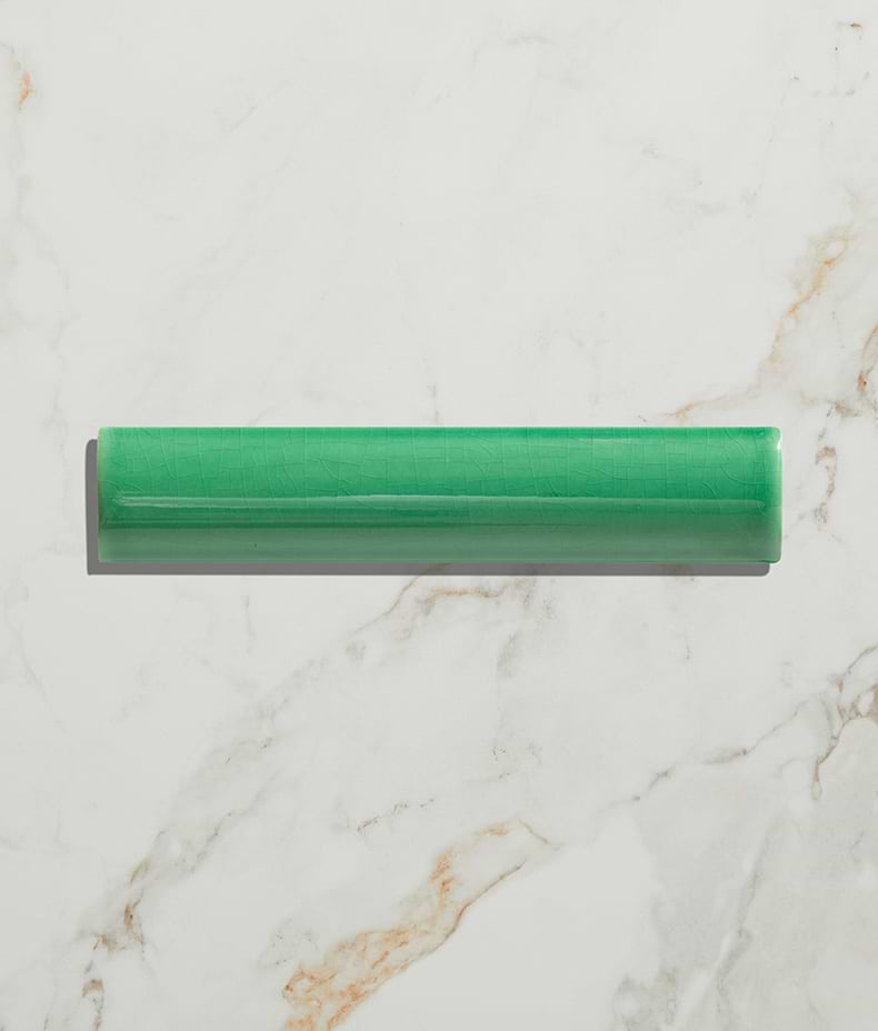 Victorian Style™ Wall Ceramic Emerald Green Simple Beading Crackle Glaze