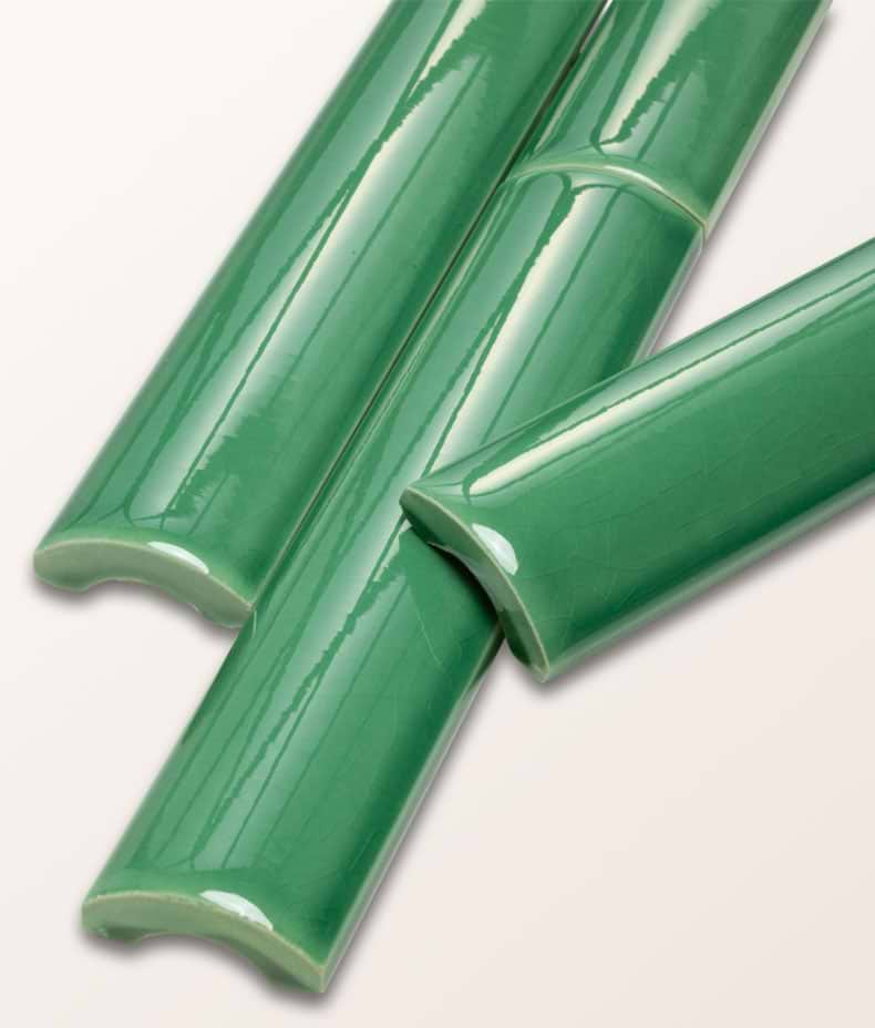Victorian Style™ Wall Ceramic Emerald Green Simple Beading Crackle Glaze