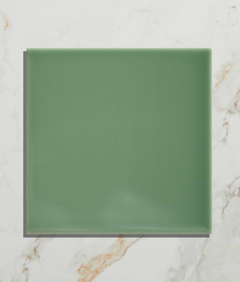 Victorian Style™ Wall Ceramic Cabbage Green Square