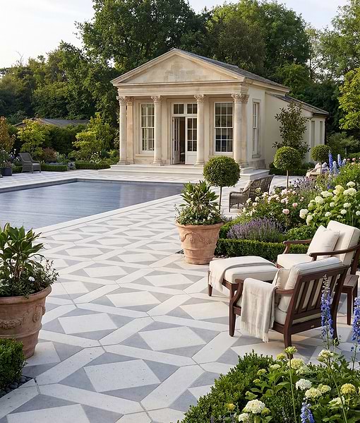 Kimmeridge Limestone Paving Etched Finish