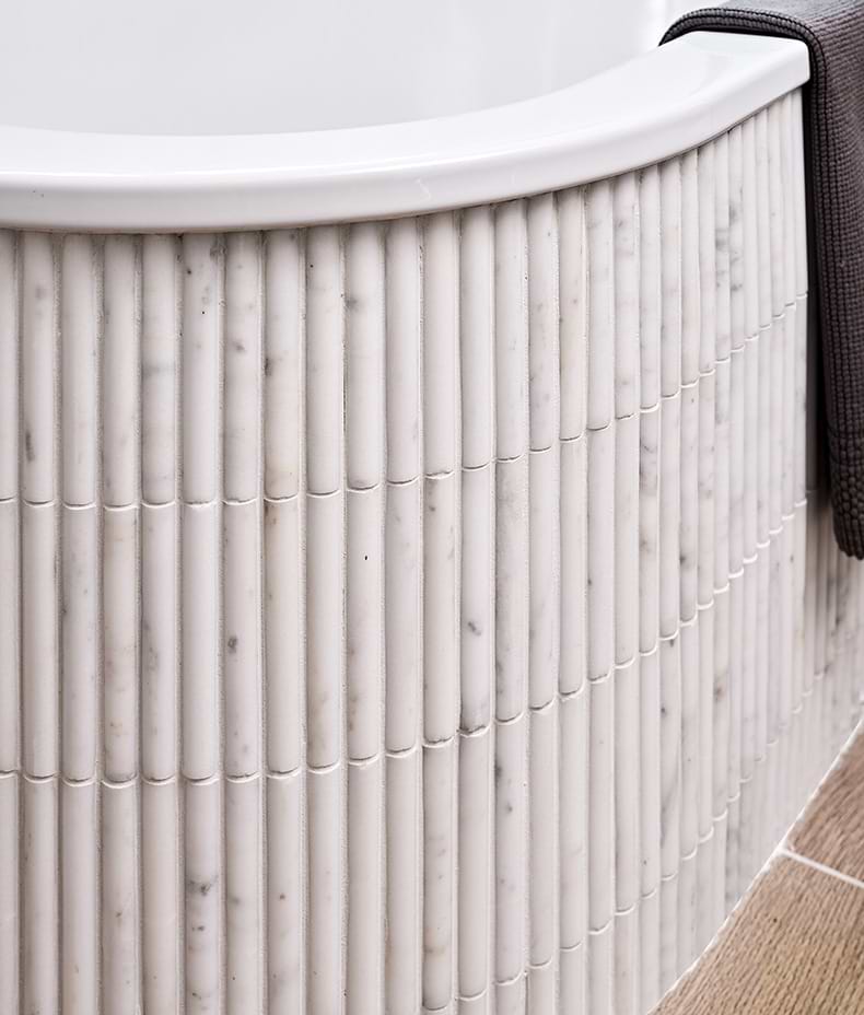 Zen Marble Honed Finish Reed Mosaic