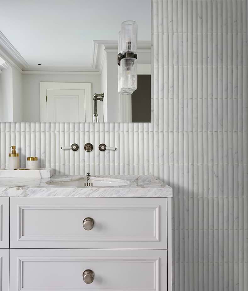 Zen Marble Honed Finish Reed Mosaic