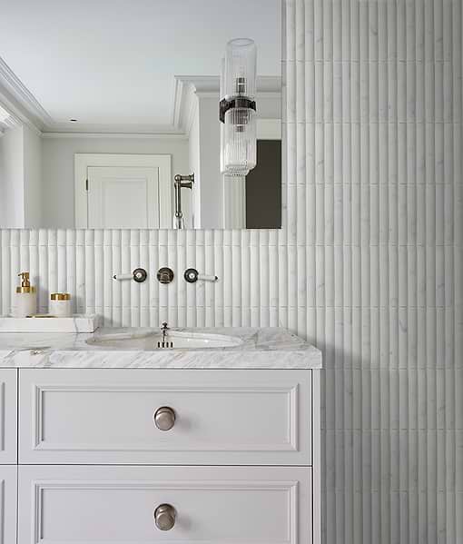 Zen Marble Honed Finish Reed Mosaic