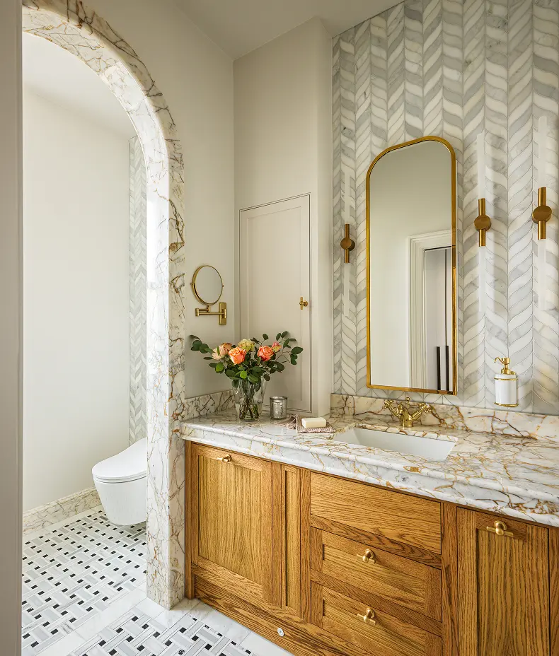 Zen Marble Honed Finish Grand Basket Weave