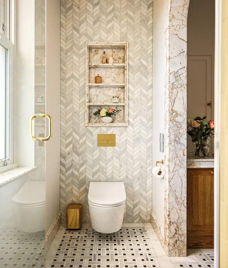 Zen Marble Honed Finish Leaf Mosaic