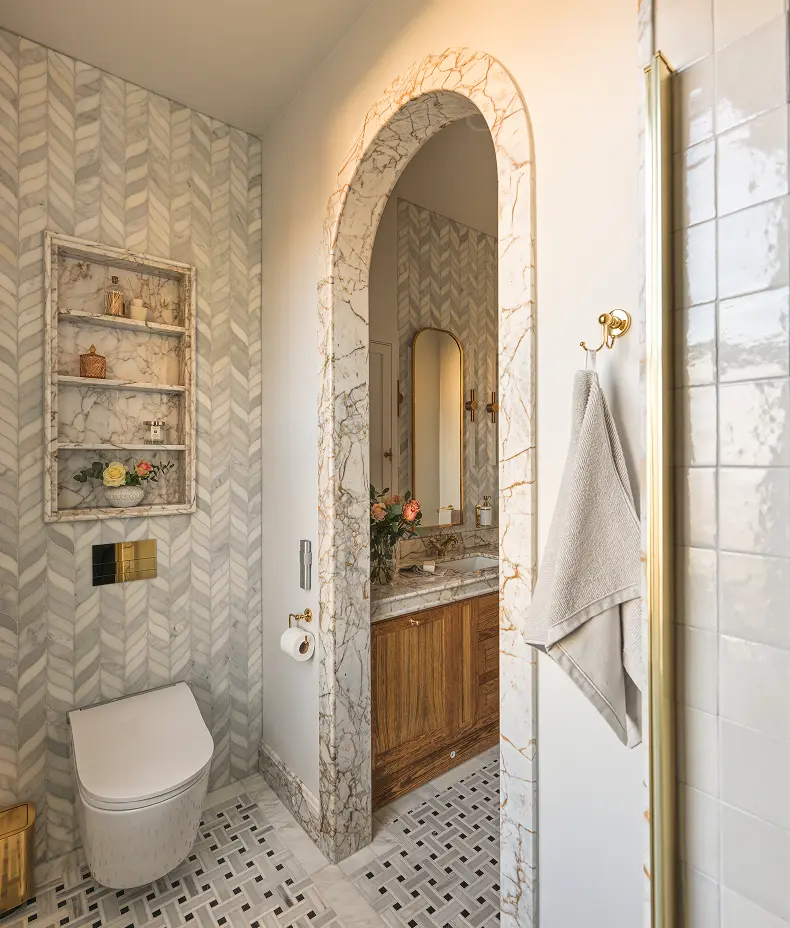 Zen Marble Honed Finish Leaf Mosaic