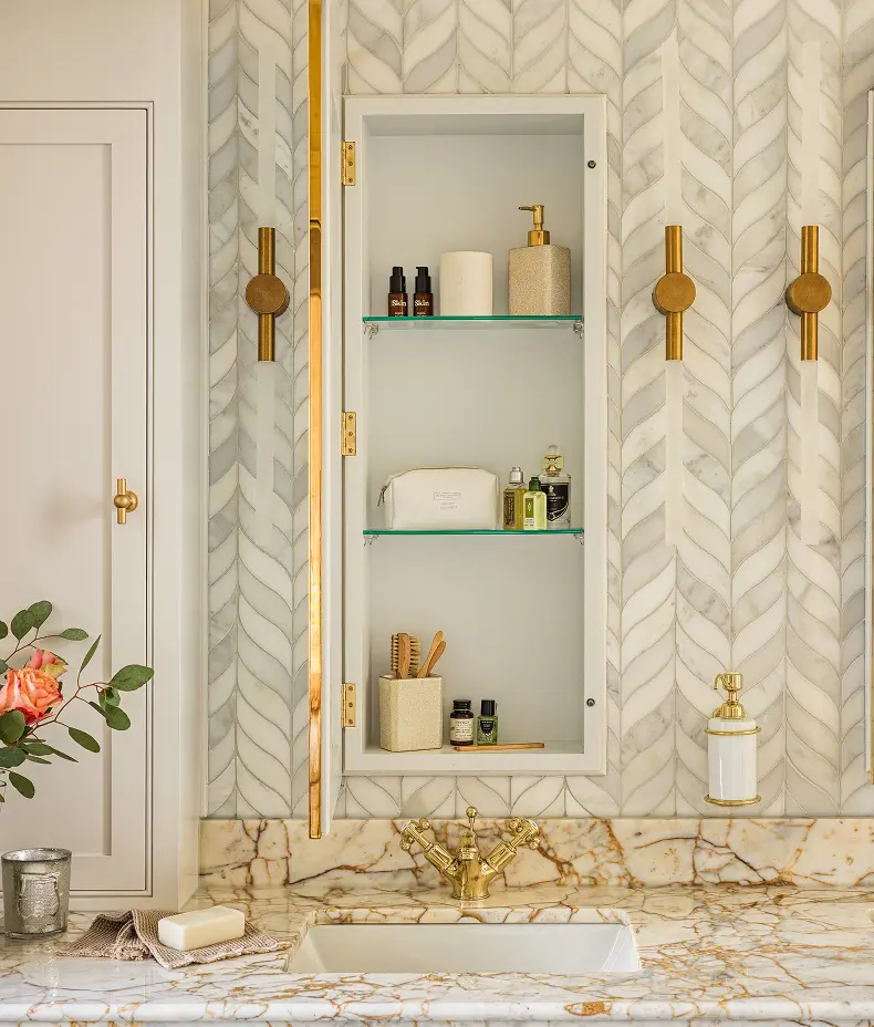 Zen Marble Honed Finish Leaf Mosaic