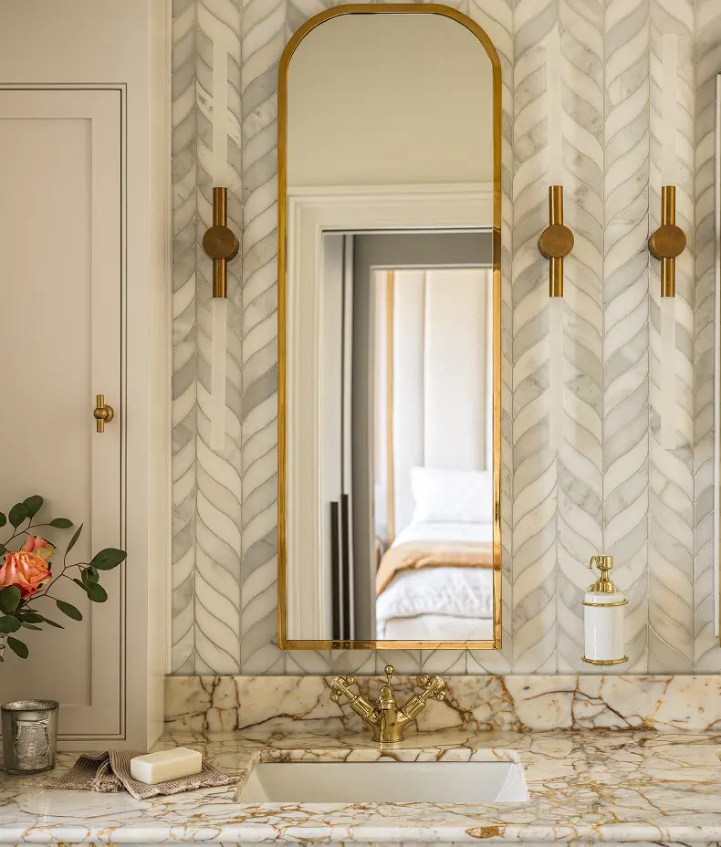 Zen Marble Honed Finish Leaf Mosaic