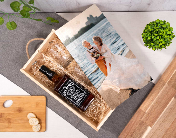 Set Fiaschetta Pelle Con Bicchieri - Regalo Per Uomini 240ml