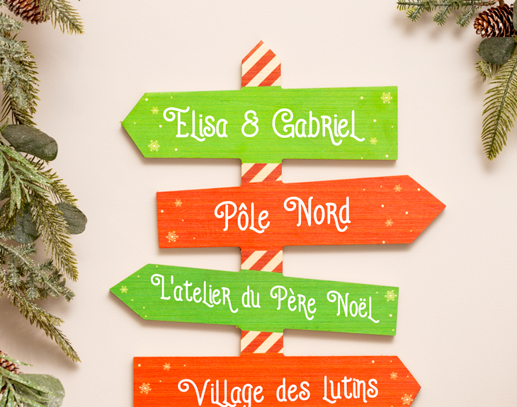 Panneau de suspension en bois de Noël personnalisé avec plaque de