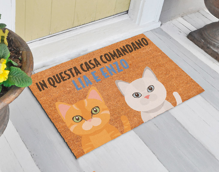 Antikas Zerbino Antiscivolo Con Stampa 3D – Cane E Gatto – 76x45 Cm – Per Interni/Esterni