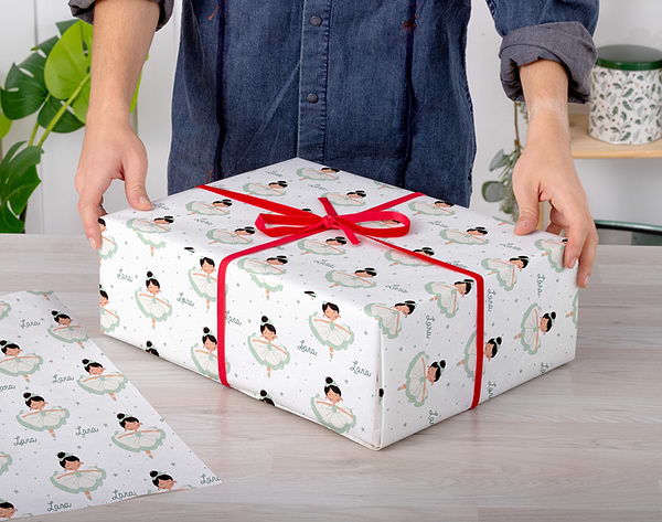 Papier Cadeau Personnalisé Avec Photo Et Texte - Rouleau Brillant épais 74x51 Cm, Pour Anniversaire, Noël, Mariage