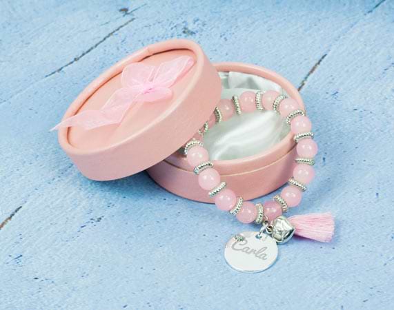 melovely Braccialetto portafortuna per future mamme, Mom-to-be, regalo per gravidanza, nascita, realizzato a mano, pietra di luna con agata, bracciale donna, regalo donne incinte