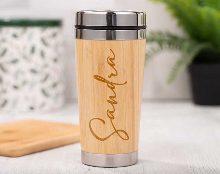 Personalisierter Bambus Thermobecher "Poesie" - Made In Gift