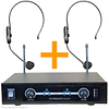 IU-2071 501507S SET ערכת מיקרופון מדונה ספורט אלחוטי כפול בתדרים 501.4+507.4MHz ללא סוללה נטענת פנימית של Jade