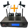UHF-5200-5M D SET ערכת זוג מיקרופוני דש + משדרי גוף, מקלט כפול עם אוזניים לראק של UMT