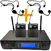 UHF-5200-5M M SET ערכת זוג מיקרופוני ראש (מדונה) + זוג משדרי גוף ומקלט כפול עם אוזניים לראק של UMT