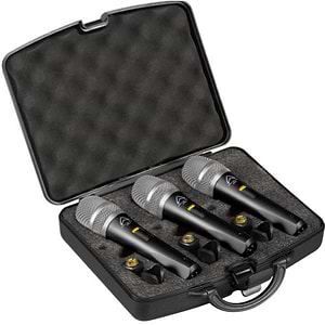 DM-57-3pcs סט 3 מיקרופונים דינמיים עם מתג השתקה במזוודה של WHARFEDALEPRO
