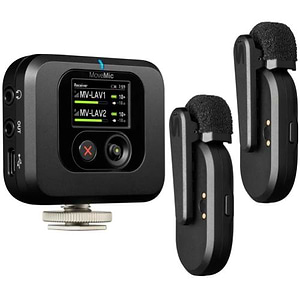 MOVEMIC TWO RECEIVER KIT זוג מיקרופוני דש אלחוטיים + מקלט של SHURE