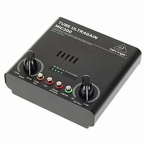MIC300 Tube קדם מגבר שפופרתי, חד ערוצי כניסות מיקרופון וליין של Behringer