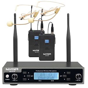 זוג מיקרופונים מדונה אלחוטיים, תדר קבוע UHF