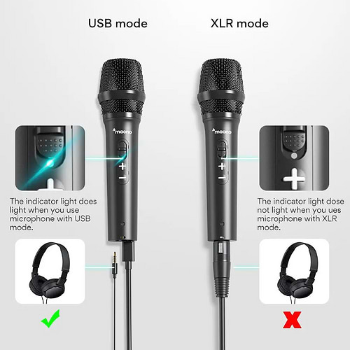 מיקרופון דינמי בחיבור USB או XLR מבית MAONO דגם AU-HD300T 