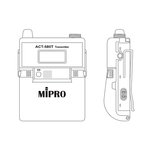 ACT-580T משדר חגורה נטען 5.8GHz של Mipro