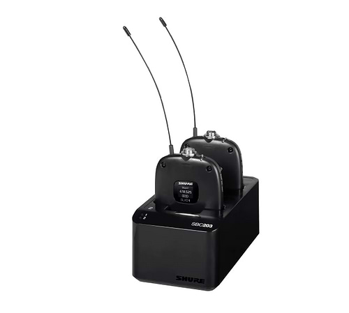 מטען כפול לסוללות או משדרים SLXD ו/או מקלט נייד SLXD5 להשמה על המטען