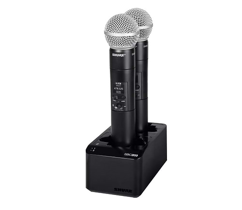 מטען כפול לסוללות או משדרים SLXD ו/או מקלט נייד SLXD5 להשמה על המטען