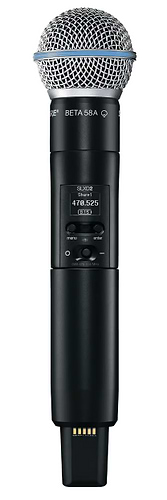 ערכת מיקרופונים אלחוטית דיגיטלית Shure SLX-D – מקלט כפול + SM58 + Beta58A