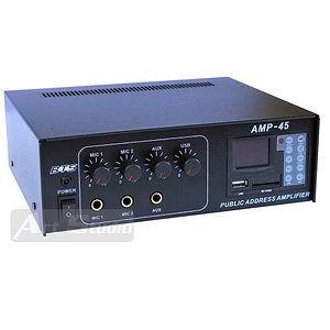 45W AMP-45DC מגבר כריזה עצמתי עם אופצית חיבור למצבר מבית BTS