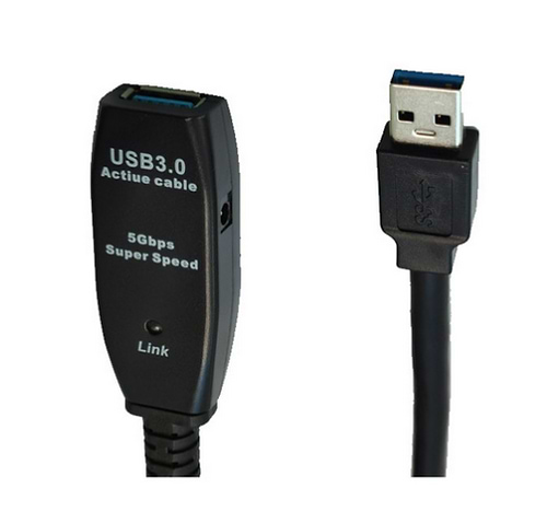 מאריך USB 3.0 אקטיבי זכר לנקבה מוגבר 20 מטר מבית